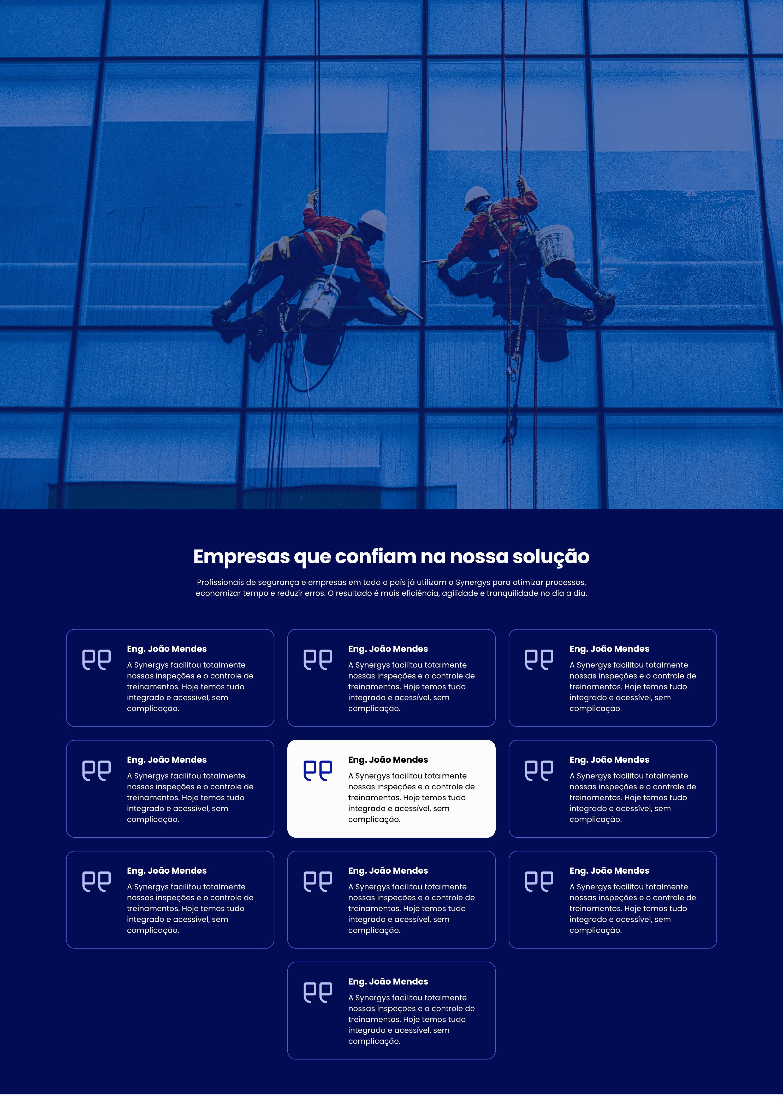 Equipe de trabalho em altura